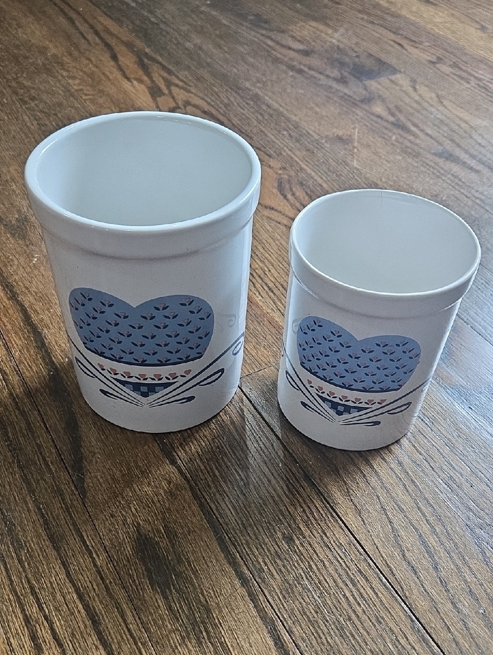 Set of 2 Vintage National Housewares Hearr Of The Country Croc Canisters